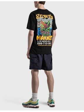 MARKET Growth Market T-shirt nature-inspired cactus graphics Black Size S